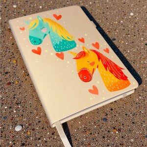 Tan Unicorn & Hearts Notebook